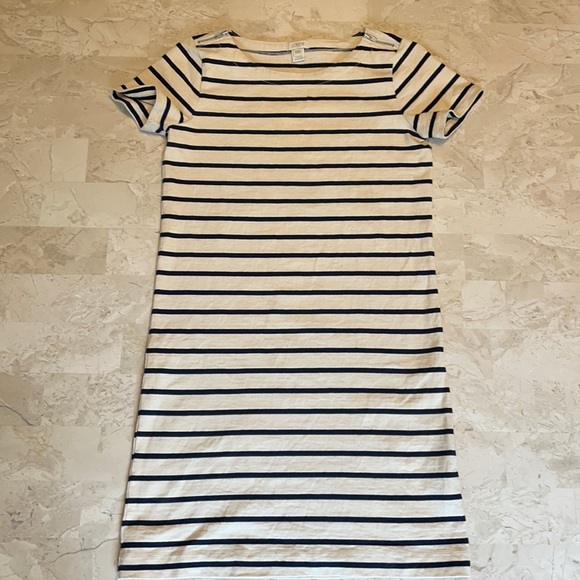 JCrew Stripe Zipper Shoulder Cotton Dress - Picture 2 of 4